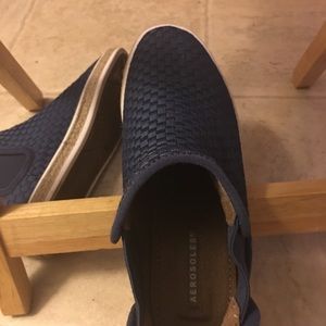 Blue Fabric basket weaved canvass casual bootie